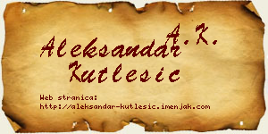 Aleksandar Kutlešić vizit kartica